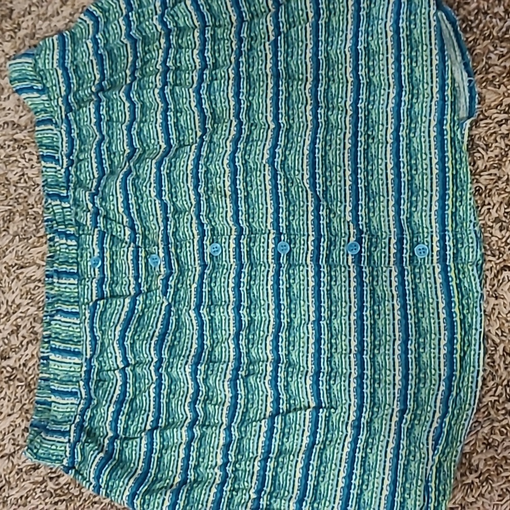 Mossimo XL Turquoise Striper Button Mini Skirt